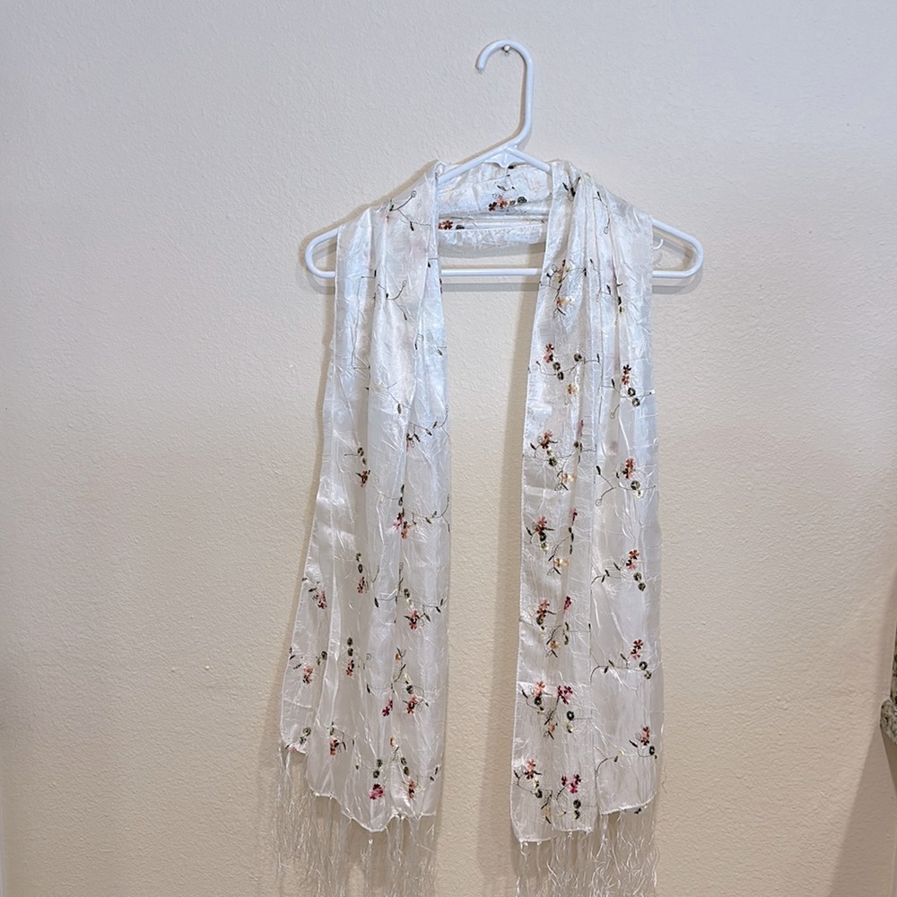 Unique White Wrap—-62 inches by 25 inches